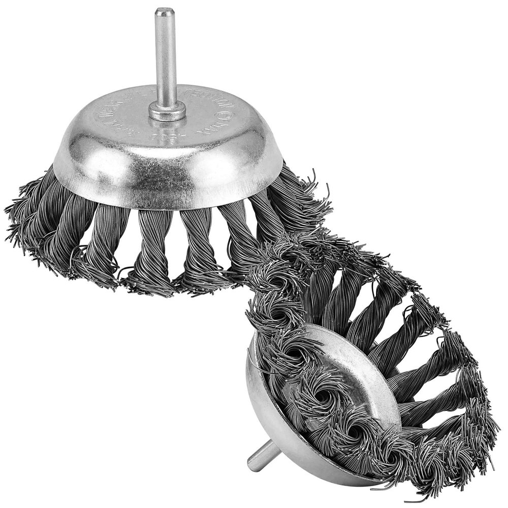 100mm Wire Knot End Brush 4 Inch Wire Wheel Cup Brush Electric Drill Rotary Abrasive Brush for Rust Removal Corrosion Polishing(100x6mm 2pcs)