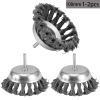 100mm Wire Knot End Brush 4 Inch Wire Wheel Cup Brush Electric Drill Rotary Abrasive Brush for Rust Removal Corrosion Polishing(100x6mm 2pcs) view 2