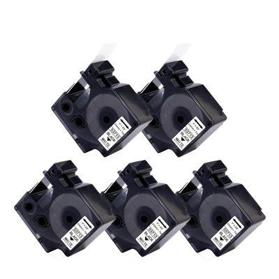 5 Pack 24mm Tape for D1 Label Tape 53713 53716 53717 53718 53719 Printing Ribbon Compatible with LabelManager 400 450(5PK Black on White)