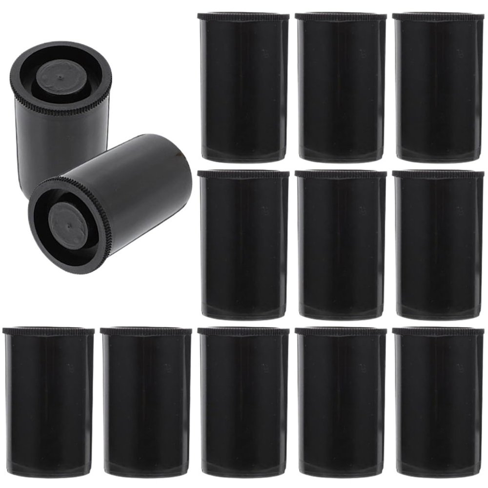 Suojim Film Canisters With Caps 50/60/70Pcs Film Box Camera Storage Case Canisters Bulk Black with Caps Plastic Holder Photography(60pcs)