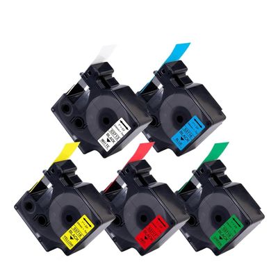 5 Pack 24mm Tape for D1 Label Tape 53713 53716 53717 53718 53719 Printing Ribbon Compatible with LabelManager 400 450(5PK Mixed Colors)