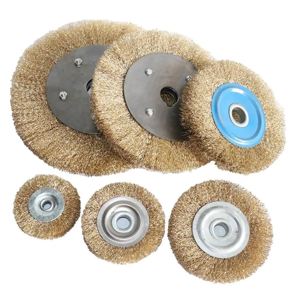 1pc 2pc Flat Wire Wheel Brush 3-8 for Bench Grinder Polishing Abrasive Tool for Metal Wood Derust Deburring Remove Paint(200mmx25mm 1pc)