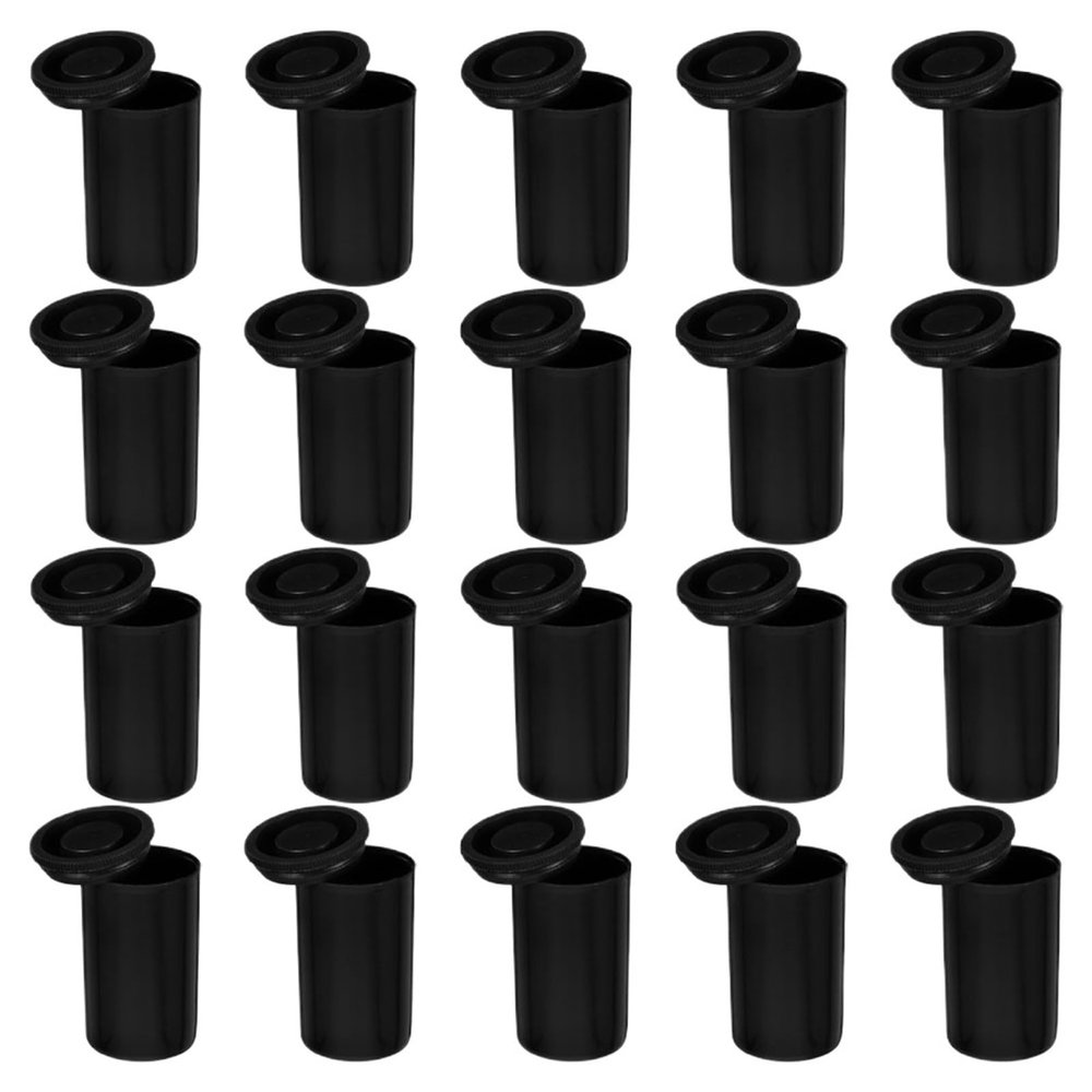 Film Canisters with Caps 70/80/90Pcs Film Box Black Canisters Camera Reel Containers Storage Bins with Lids Mpty Clear Cylinder(80pcs)