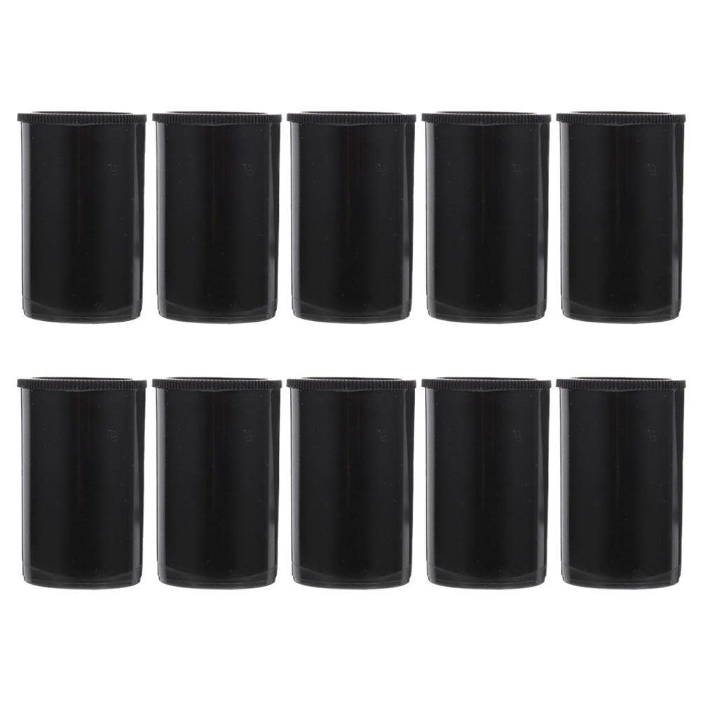 Suojim Film Canisters With Caps 70Pcs Film Box Empty Canisters with Caps Camera Black Small Plastic Containers Storage Case