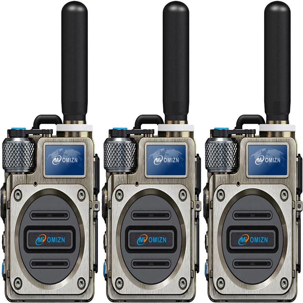 OMIZN M6 Global Walkie Talkie Unlimited Range, 4G LTE Nationwide PoC Two Way Radios Long Range with Volume Knob AES256, PTT for Adults Security Fleet