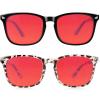 Vbewo 2 Packs Professional Sleep Glasses with 99.9% Blue Light Blocking Dual AR Coatings Red Lens, Computer Gaming Glasses for Men Women, Anti Fatigue & Eye Strain view 1