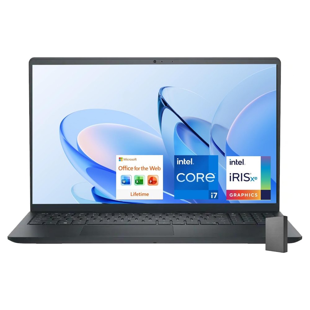 Dell Inspiron 15.6" FHD Business Laptop, 12th Gen Intel i7-1255U, 32GB RAM, 2.5TB SSHD (2TB PCIe SSD + 0.5TB HDD), Win 11, Office 365 for Web, USB-C, no Mouse