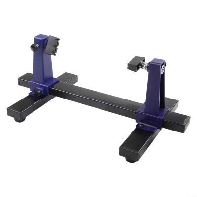 Adjustable PCB Holder with 360 Rotation for Circuit Board Soldering and Repair, Versatile Clamping System, Fireproof Metal Base, Blue + Black(Small)