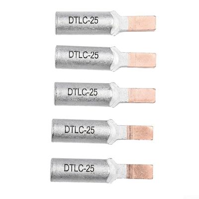 Terminal Crimping Connector Wire Connector Set, Copper Aluminum Oxide Resistant Alloy, 15mm DTLC-10/16/25/35/50/70 Models, 5PCS Pack for Circuit Meter Box(DTLC-25)