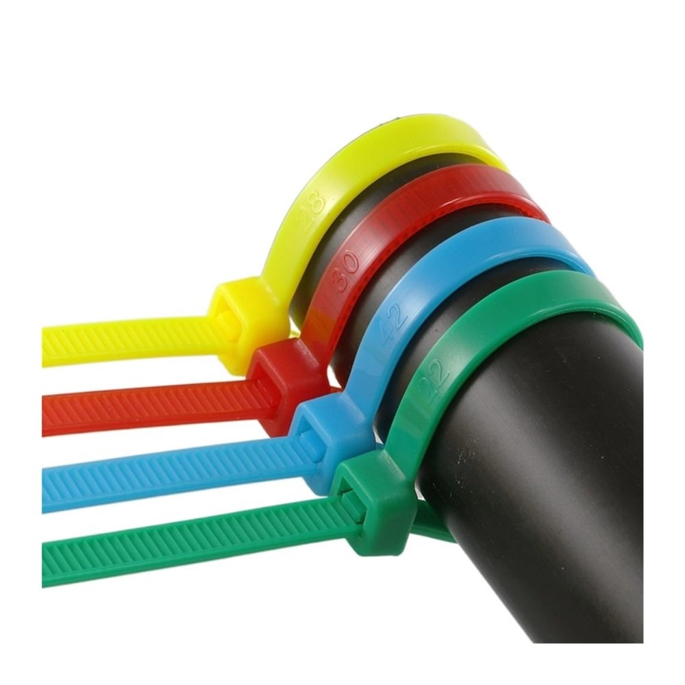 100PCS Color High Temperature Plastic Nylon Cable Ties 15cm-30cm Binding Buckle(Red,3.6x200)