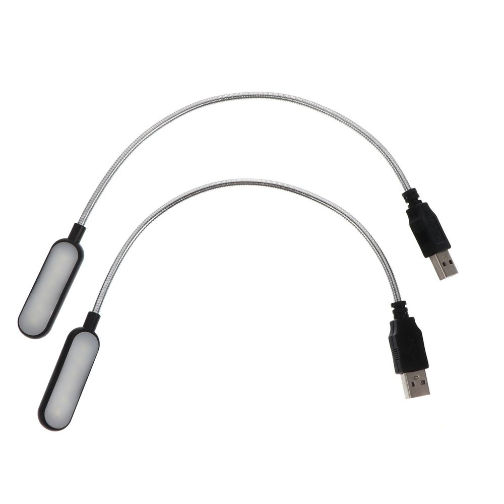 BAZEITFLOW 2pcs Portable USB Laptop Reading Lamp White Light, Compact USB Computer Lamp for Night Use, Portable LED Keyboard Light for Office and Travel, Black