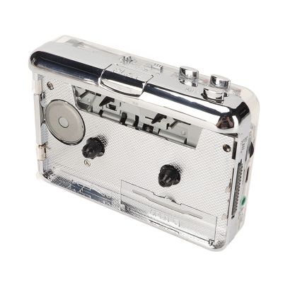 Aumotop Portable Cassette Player Cassette to MP3 Converter Retro HiFi Stereo Sound USB Tape Player with Transparent Shell Easy Charging for Listening and Conversions