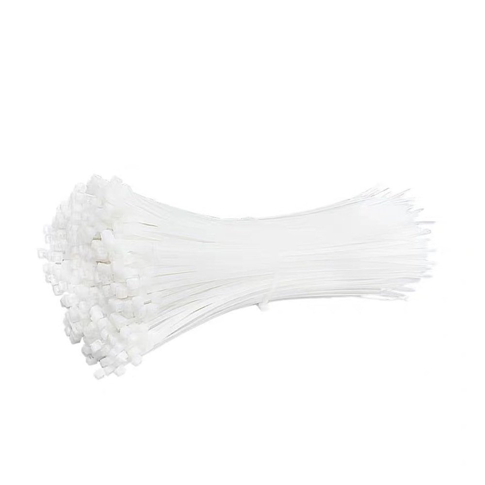 100Pcs Cable Ties Self-Locking Plastic Nylon Wire Zip Tie Clamps Fastening Ring(White,3x150mm 100Pcs)
