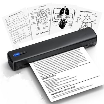 CHIVALZ Wireless Thermal Printer Support for 8.5"x11" US Letter, Inkless Compatible with Android, iOS, Laptop