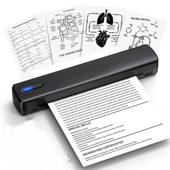 CHIVALZ Wireless Thermal Printer Support for 8.5"x11" US Letter, Inkless Compatible with Android, iOS, Laptop