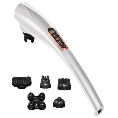 Tressify Handheld Massager For Tissue, Portable Cordless Massage Wand, Lcd Display, 12 Modes, 10 Speeds, 5 Heads, Rechargeable