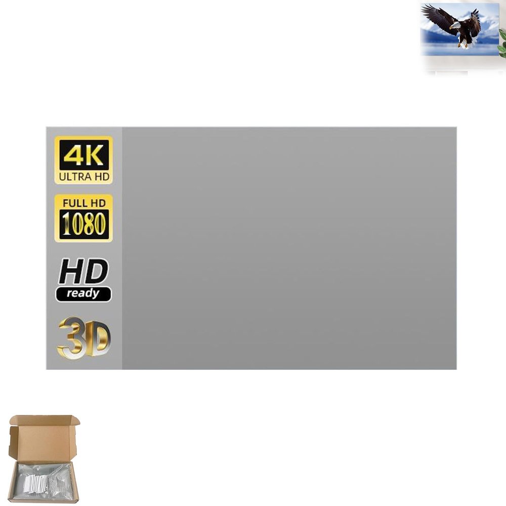 4k Metal Lightproof Foldable Portable Movie Screen, HD Anti Light Projector Screen, 16:9, Easy Install with Velcro, Movie Night Supplies for Home Classroom Office Outdoor Use