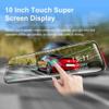 1080 HD Multi-Function Touch Screen Car Recorder, 10 Inch Mirror Dash Cam Night Vision 170 Wide Angle, Full Touch Display, Wide Angle Rear View Backup Camera (Black) view 2