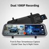 1080 HD Multi-Function Touch Screen Car Recorder, 10 Inch Mirror Dash Cam Night Vision 170 Wide Angle, Full Touch Display, Wide Angle Rear View Backup Camera (Black) view 3