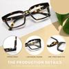 3 Pack Tortoiseshell Reading Glasses, Blue Light Blocking Oversized Square Reading Glasses for Women (Amber,+2.5) view 3