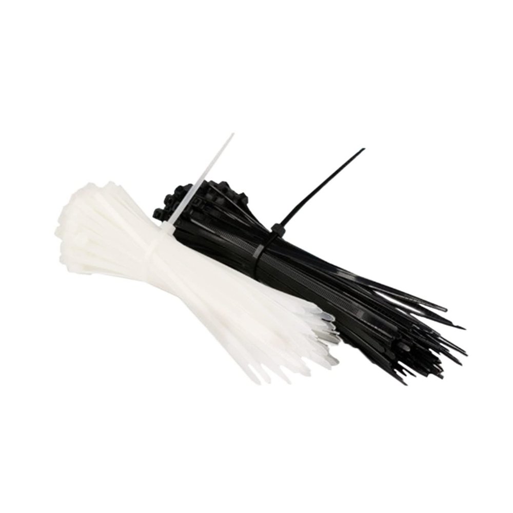 100PCS 3 X 60-200mm White Black Self Locking Nylon Cable Tie(Black,3 x 60mm)