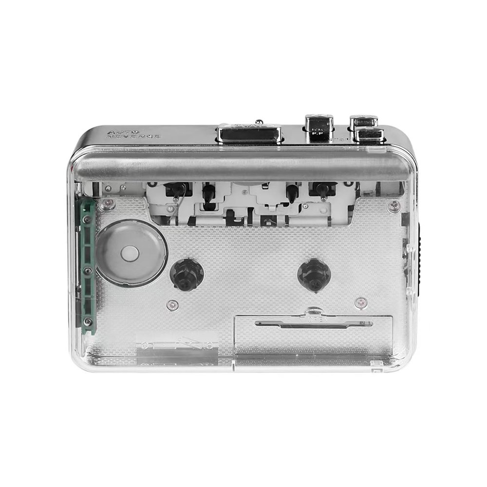 Wisoqu Portable Cassette Player, Stereo Dual Channel Transparent Design with USB2.0 MP3 Converter, for Clear Sound Quality and Tape to USB Transfer
