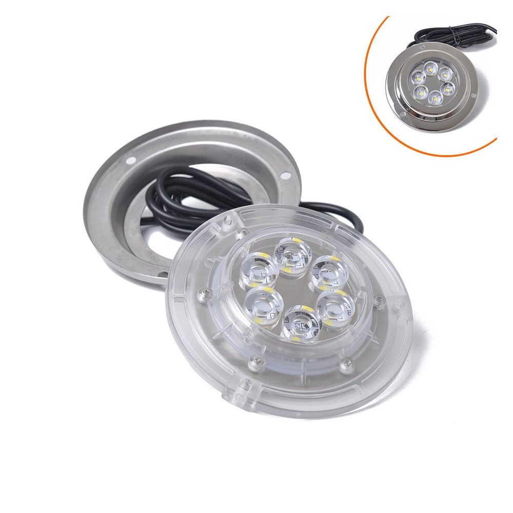 JASWQXS Marine Yacht Accessories Stainless Steel Underwater Light 12VLED Underwater Light Waterproof(Blue Light A0210-02)