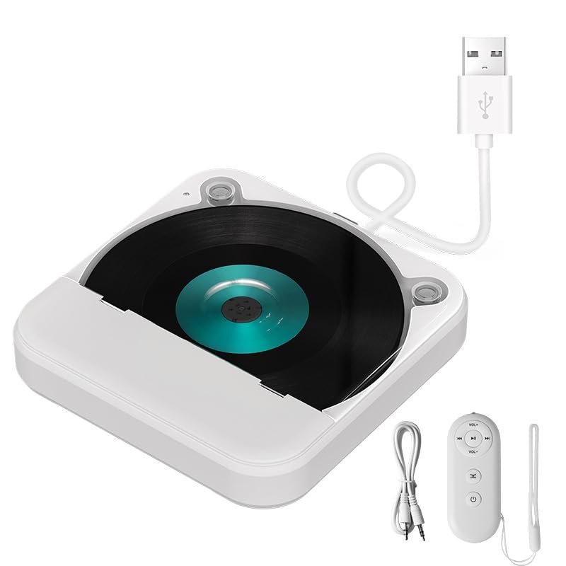 PUSOKEI Portable Car CD Player with USB AUX Port, External CD Player with USB Extension Cord & USBC Adapter, Universal for Vehicle Laptop TV, for Android 4.4 and Above Navigation