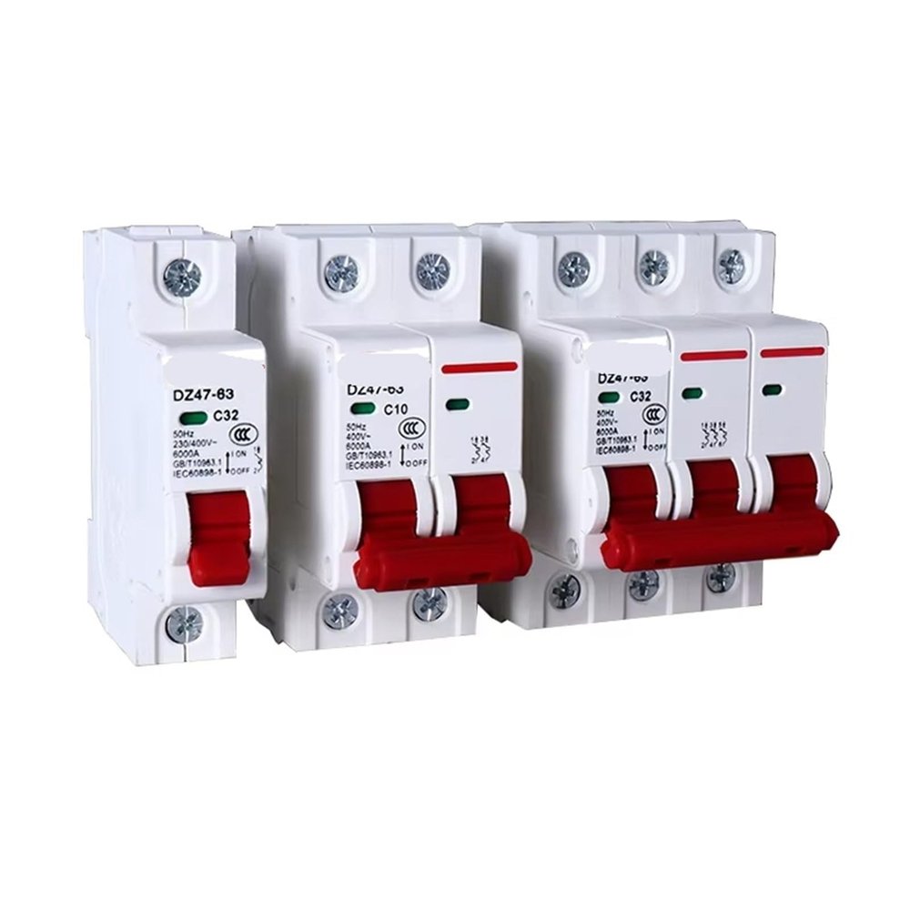 GZCBDSM 1PCS MCB DZ47-63 C Type 400V Red Mini Circuit Breaker 6A 10A 16A 20A 25A 32A 40A 63A Mounting 35mm Din Rail Overload Protection