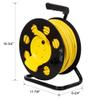 100FT Heavy-Duty Retractable Extension Cord Reel, 12AWG 12A Power Cord with 4 Outlets & Dust Covers, Portable Handle & Safety Overload Circuit Breaker (UL Certified, Yellow) view 4