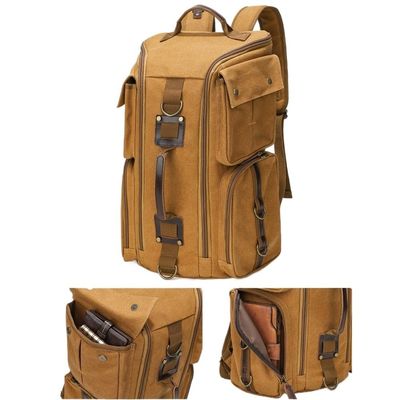 mmaiqi Pockets Canvas Backpack - Large-Capacity Waterproof Travel & Laptop Bag(Ash)