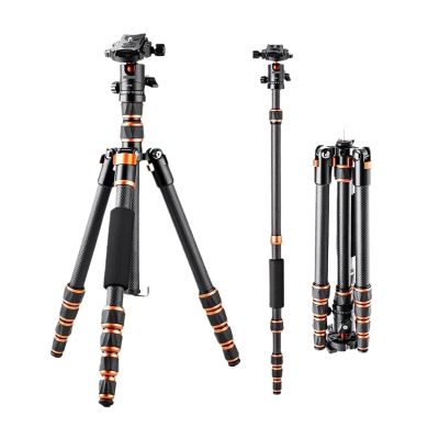 Tripod Stand, BA225 60 Inch Carbon Fiber Tripod Lightweight Aluminum Alloy Triangle Seat Detachable Monopod Reflexive Ball Head