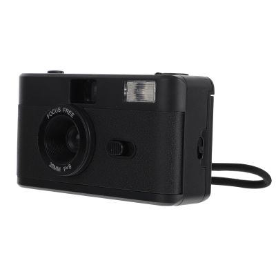 CONGARTENO Vintage Film Camera with Built-in Flash, Reusable Abs Plastic Point Shoot Camera, Black Retro Style for Film Photography Enthusiasts and Travel Use