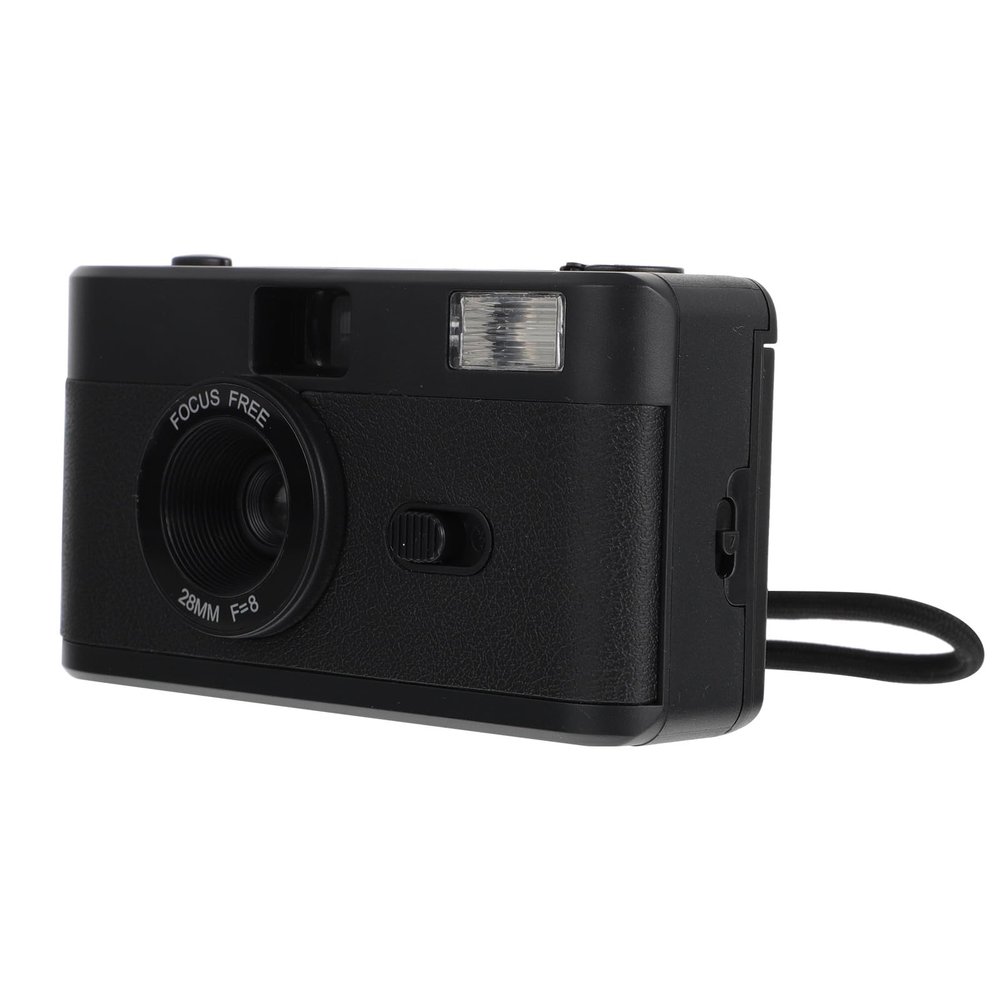 CONGARTENO Vintage Film Camera with Built-in Flash, Reusable Abs Plastic Point Shoot Camera, Black Retro Style for Film Photography Enthusiasts and Travel Use
