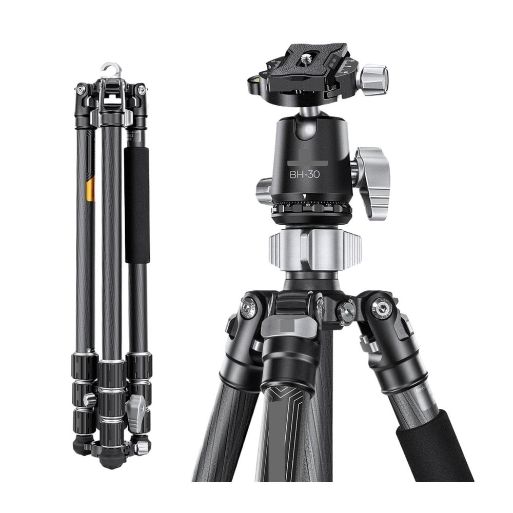 Tripod Stand, 68''/1.7m Carbon Fiber Tripod with 12KG/26.2lbs Ball HeadCompatible for Nikon Canon Sony DSLR Camera Stand X254C4+BH-30