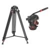 Tripod Stand, 74'' Video Tripod Metal Heavy Duty Professional for Camera Camcorder Fluid Head Pan Tilt Damping Max Load 22lb/10kg(Tripod with V12) view 1