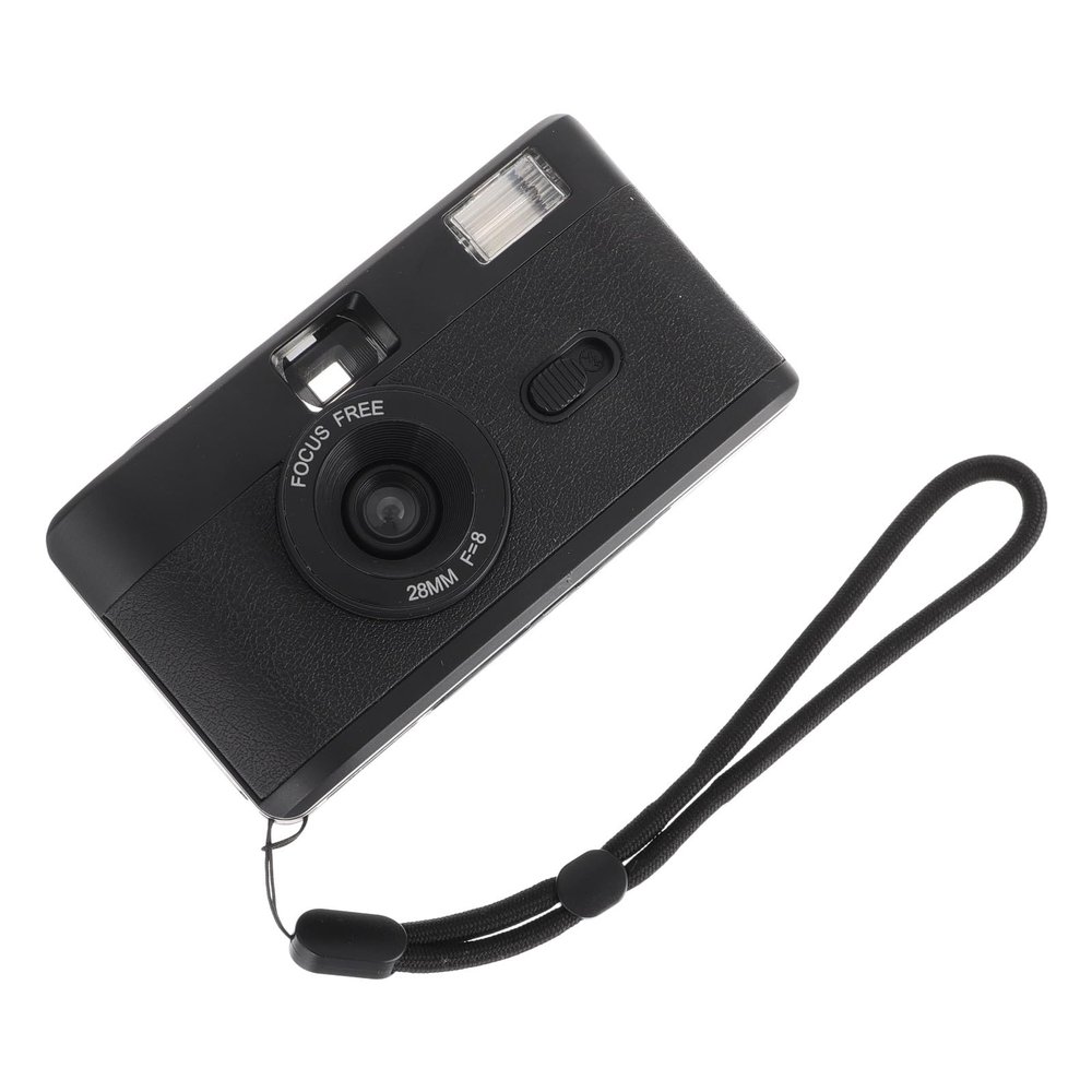 35mm Film Camera Black Reusable with Built-in Flash ABS