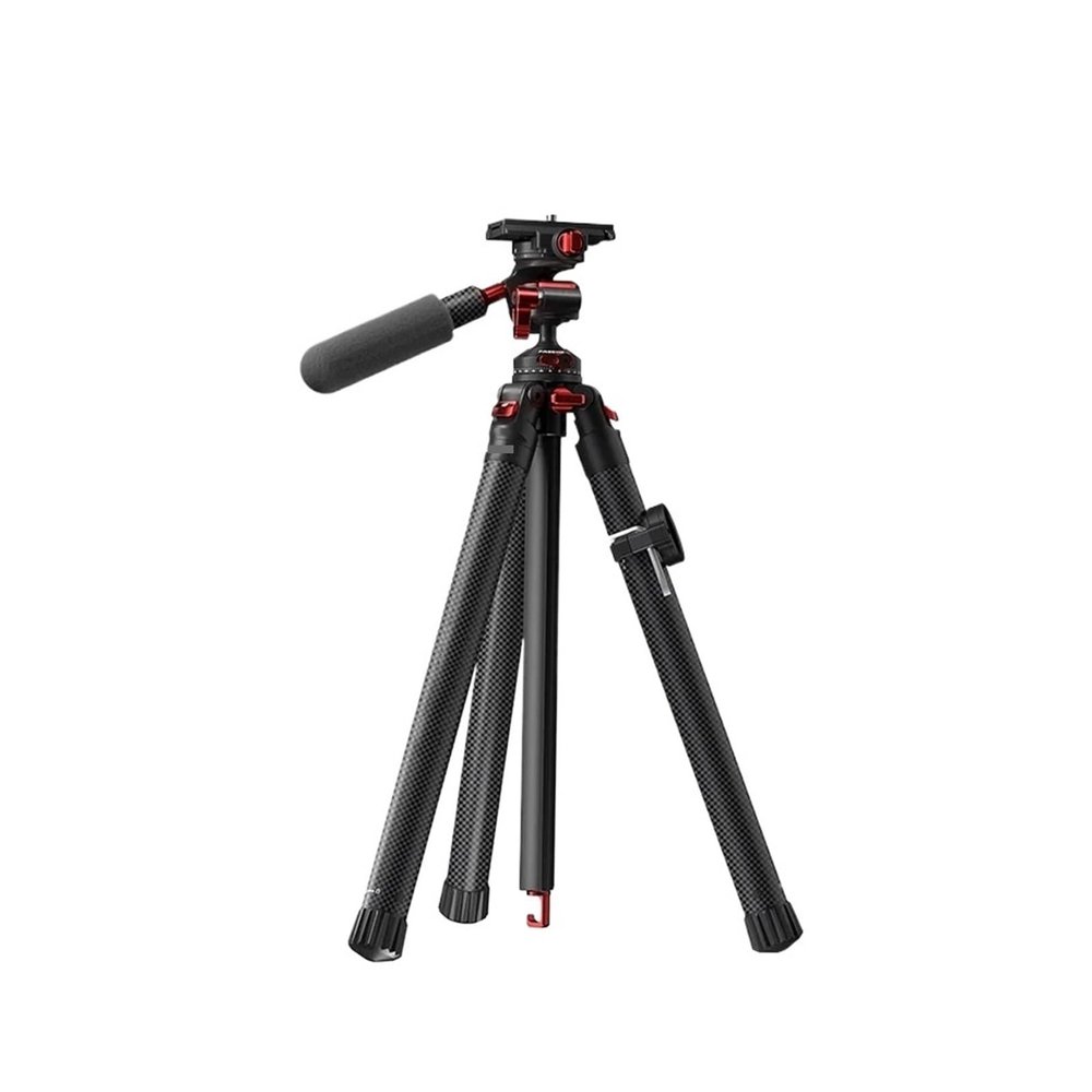 Tripod Stand, Portable 1.5M Travel Tripod 360 Degree Ball Multifunction Carbon Fiber Stand Max Load 5KG for DSLR Camera Smartphone
