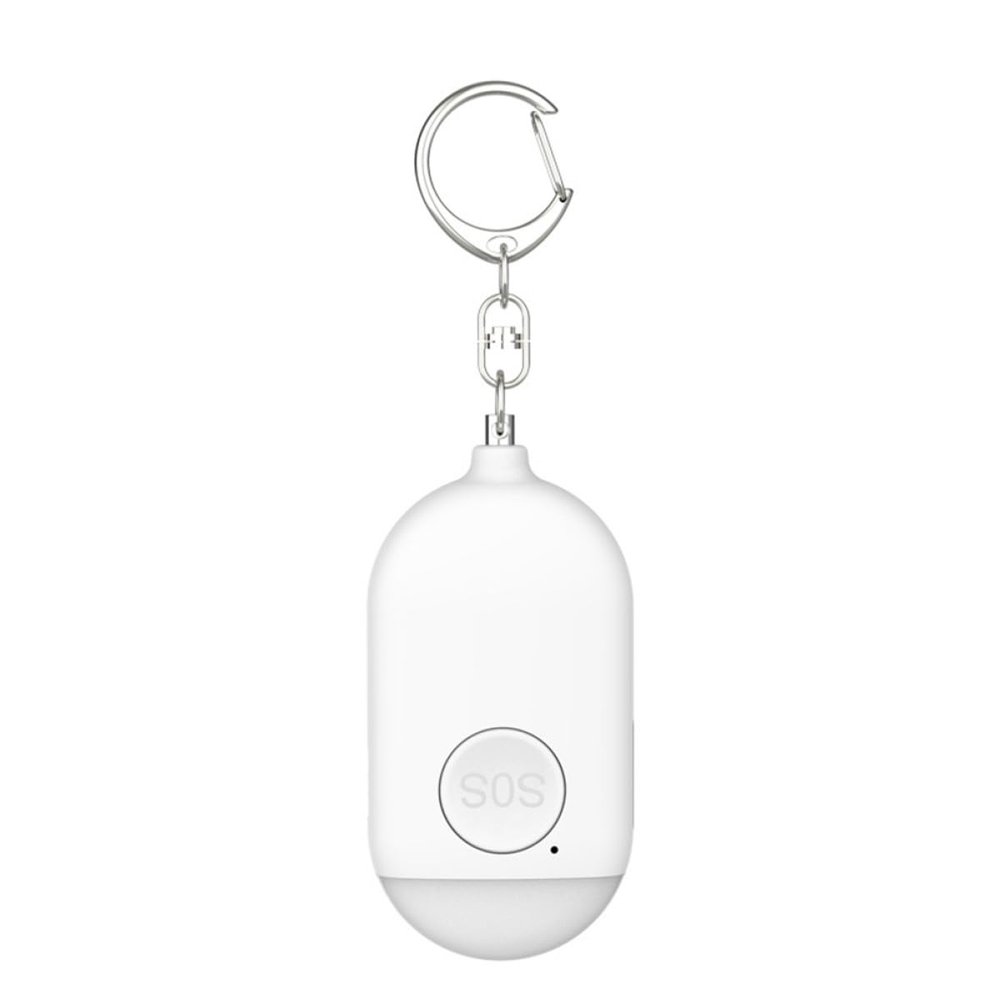 GARIOUANS Personal Emergency Alarm with LED Flashlight for Women, Mini Compact Safety Alarm Keychain, Loud Safety Siren for Outdoor , White
