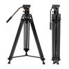 Tripod Stand, 72inch/1.8m Video Tripod Aluminum Transverse Center Column 17.6lbs/8KG with Fluid Head for DSLR Camcorders Camera view 1