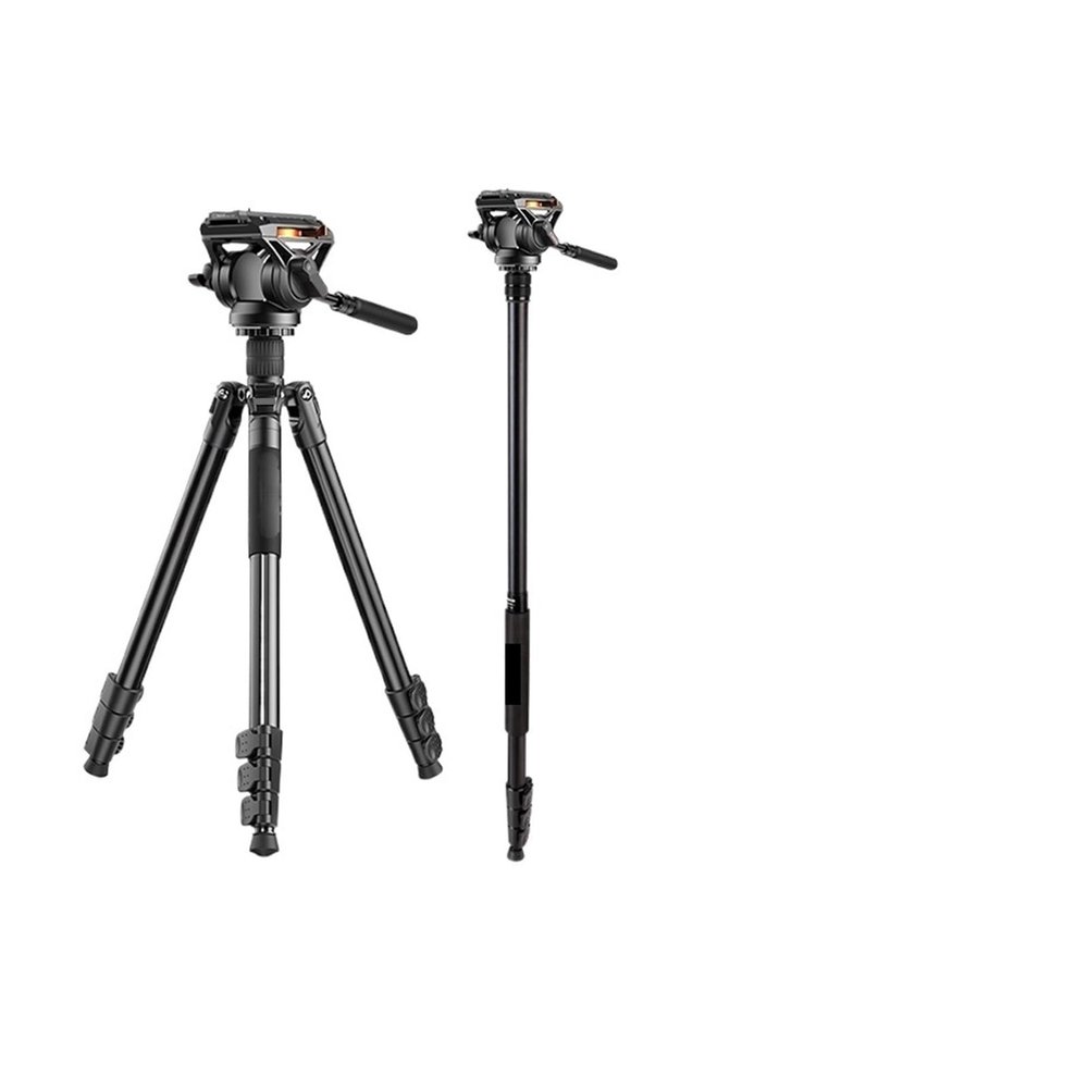 Tripod Stand, KX3939 Plus DSLR Camera Tripod with Fluid Head Quick Release Plate Compatible for Manfrotto Monopod(KX3939 Plus Kit)