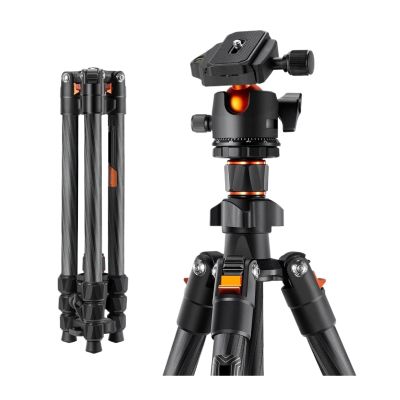 Tripod Stand, 64"/1.6m Carbon Fiber Lightweight Travel Tripod with 36mm Metal Ball Head 8kg/17.6lbs and Quick Release Plate