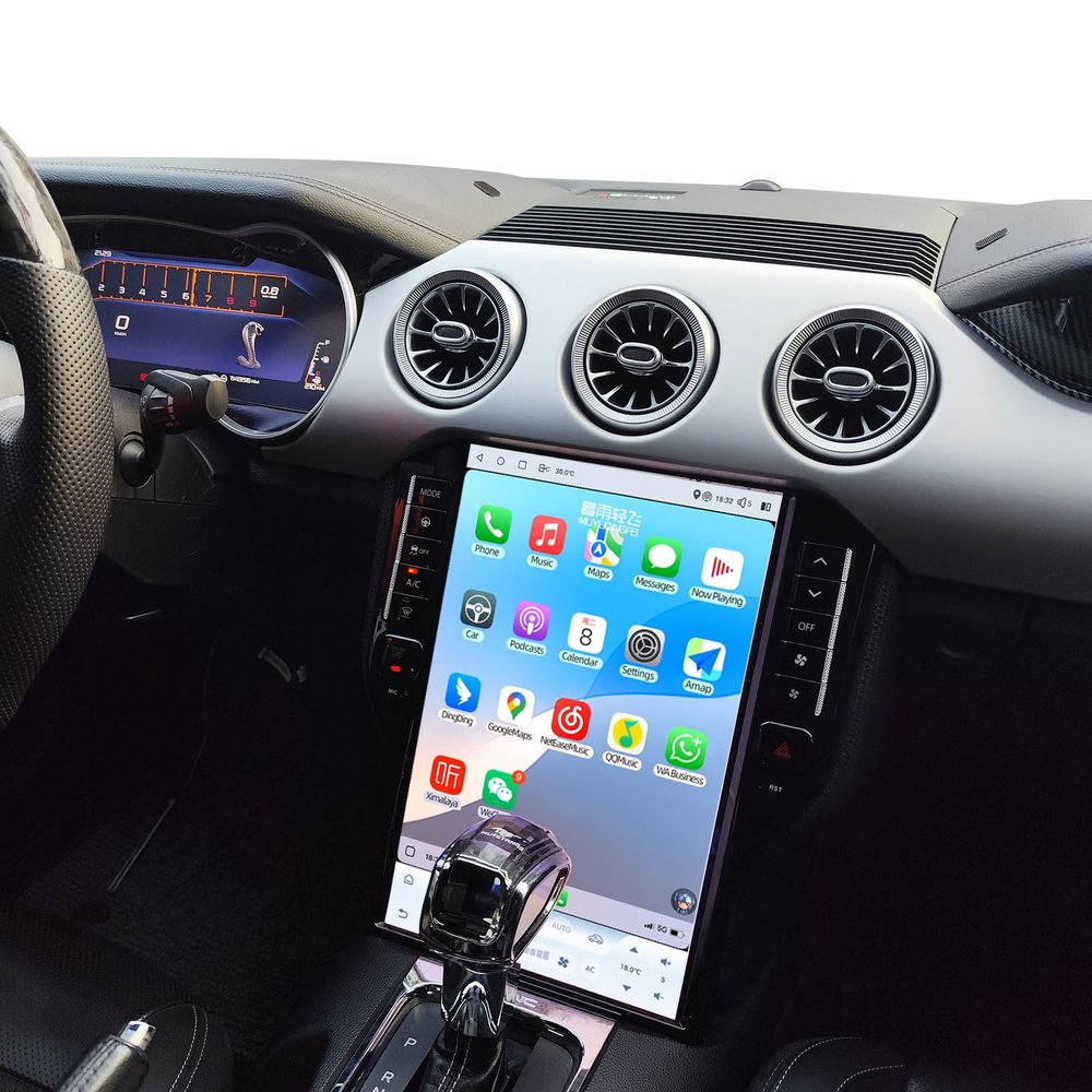 Suitable for Ford Mustang 2015-2021 Stereo Upgrade 14.5 Inch 2K IPS Android Large-Screen Navigation Build-in Carplay/Android Auto/Radio/GPS (64, GB)