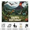 10x10ft Dinosaur Birthday Backdrop Dinosaur World Jurassic Happy Birthday Party Photography Background Birthday Party Decorations Photo Studio Props view 2