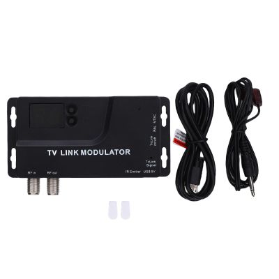 CHEOTIME HDMI to RF Modulator VHF UHF AV to RF Coaxial Adapter Converts Standard Definition Signals for TV PAL NTSC Format Home TV Audio Video, F Female Connectors