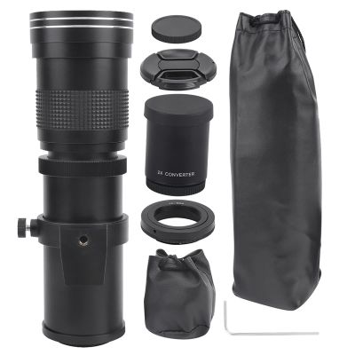 Nurnesy Camera Telephoto Lens Lens 420800mm F8.316 Manual Focusing Zoom Telephoto Telescope for EFS Mount Camera (Black)