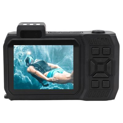 CHICIRIS 4K 65MP Underwater Camera Autofocus 2.88in 1.44in Dual Screen 2500mAh 33FT Water Proof Underwater Digital Camera for Snorkeling (Orange)