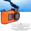 CHICIRIS 4K 65MP Underwater Camera Autofocus 2.88in 1.44in Dual Screen 2500mAh 33FT Water Proof Underwater Digital Camera for Snorkeling (Orange) view 2