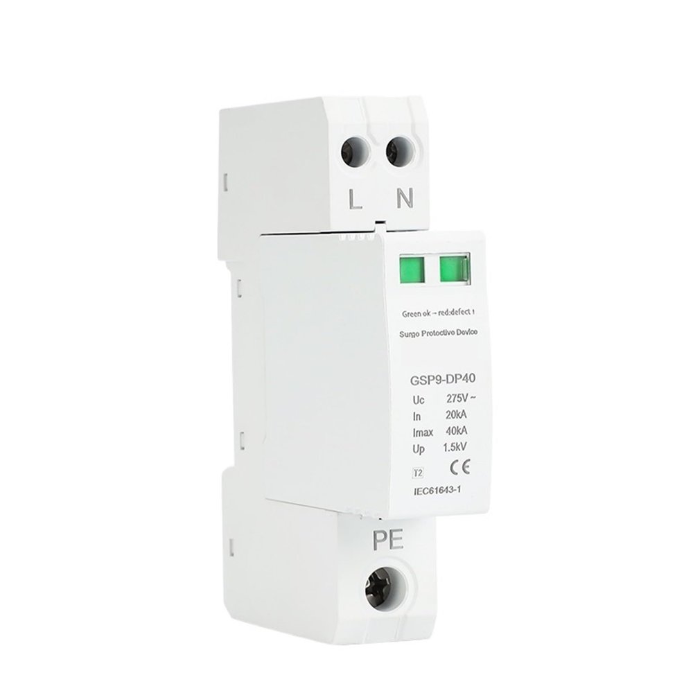 1pc GSP9 1P+N 18mm SPD 20~40KA Surge Protector Protection Low-Voltage Arrester Device DP40 2P AC275V SPD