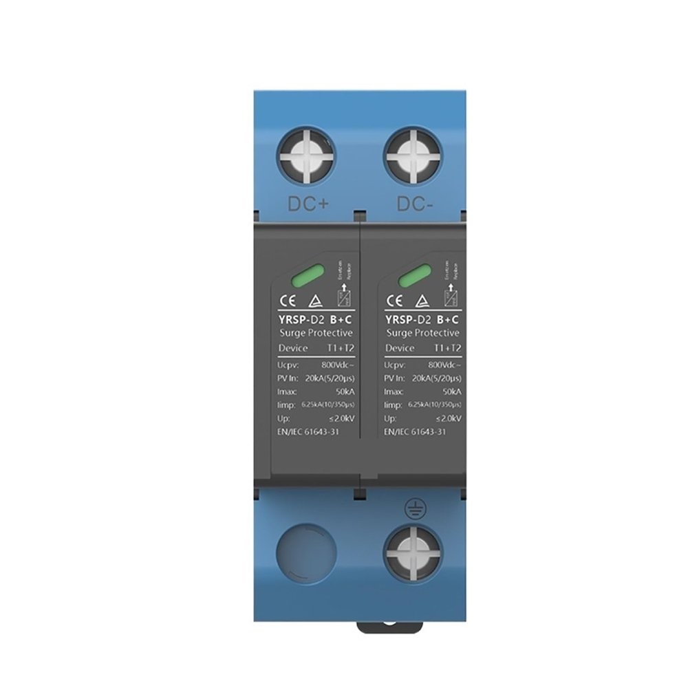 1pc 2P 3P 20-50KA 1000V Din Rail Solar Outdoor Power Protective Device Surge Protector Surge T1+T2(3P 1000V)